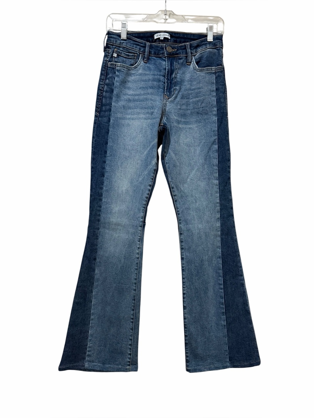 Dear John Women's 27 Rosa Flare Patchwork Denim Wide Leg Jeans B2